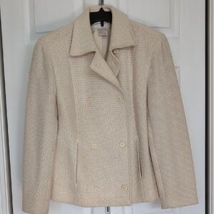 Jones New York Textured Cream Pea Coat